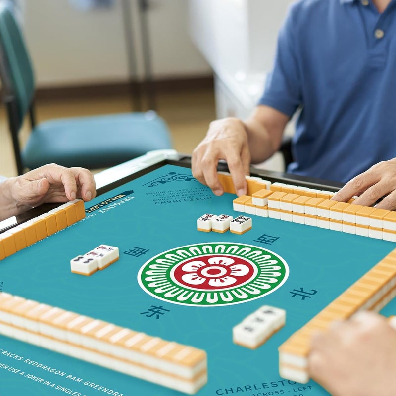 SiDreea Mahjong Mat, 32.4×32.4 Inch Noise Reduction Anti-Slip Mahjong Mat for Table, Mahjong Table Mat for Poker, Card, Board Games Table Mat, Tile Games, Dominoes - Image 5